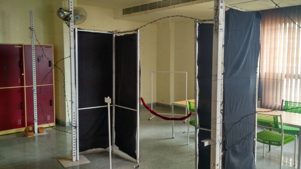 10x25ft installation titled the polite maximum